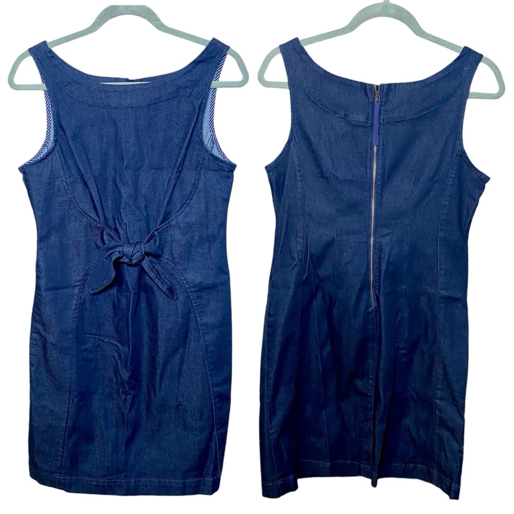 Holding Horses “Clara” Tie Front Denim Sleeveless Dress